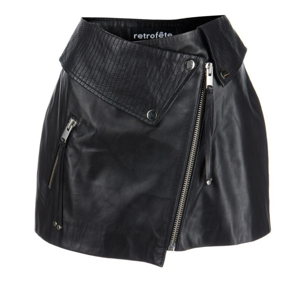 Retrofete Monte Leather Skirt